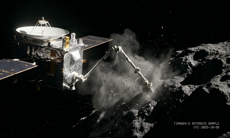 飞离4.5亿公里，天问二号小行星挖土