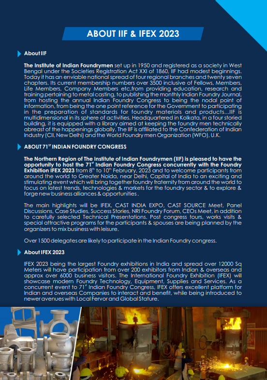 The 71st Indian Foundry Congress & IFEX 2023