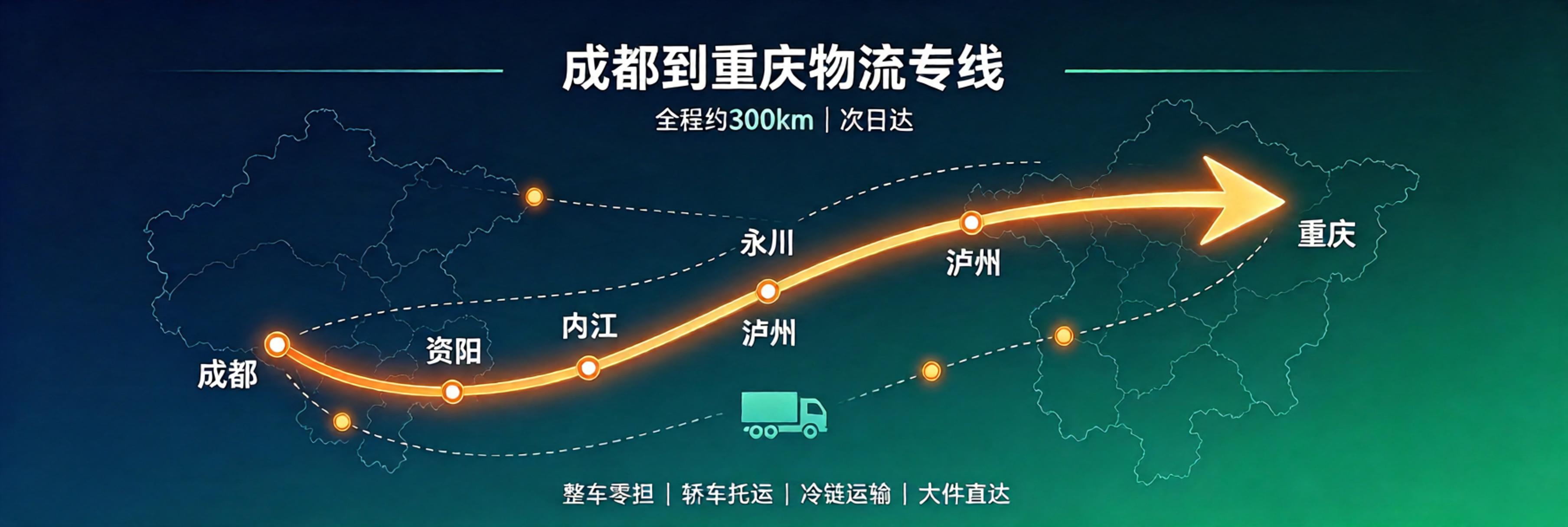 成都到重庆物流专线路线图&middot;成渝双城经济圈直达&middot;万时诺物流