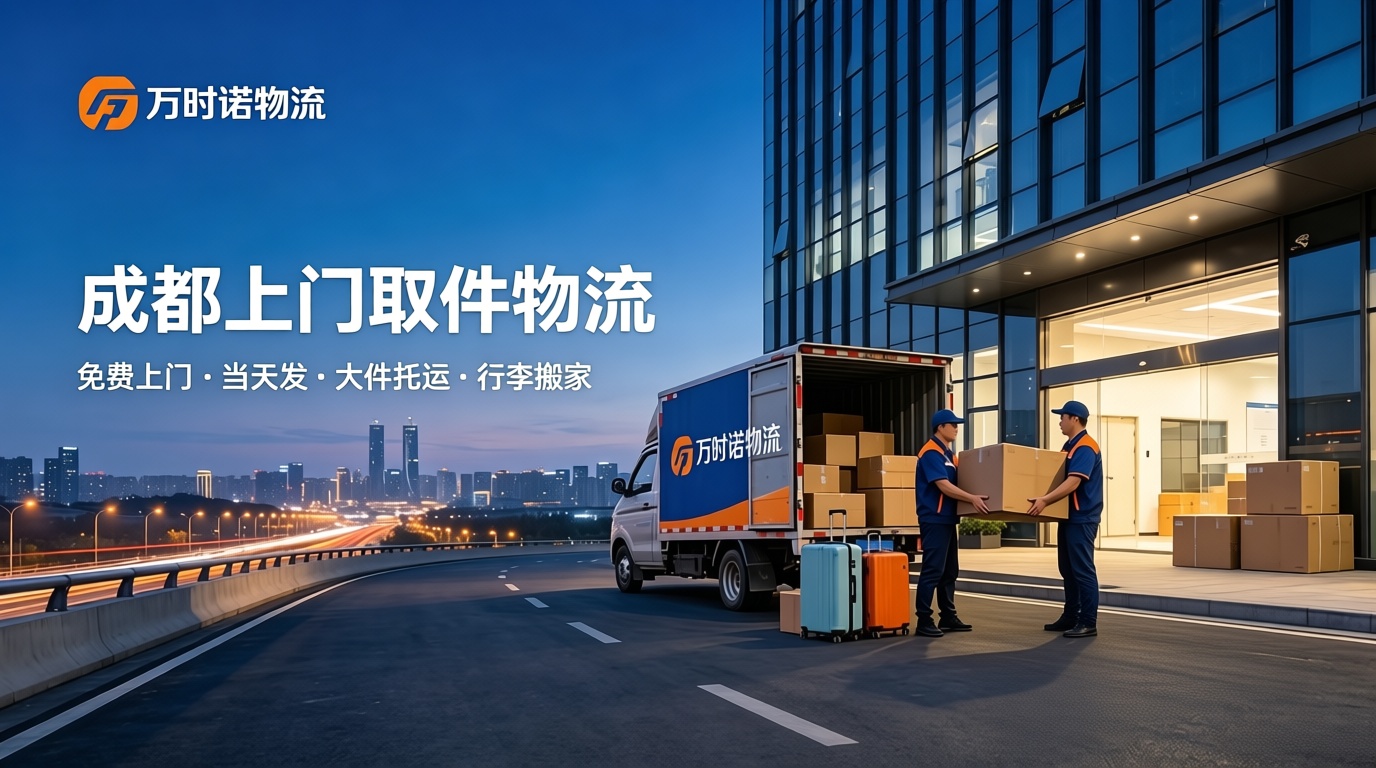 成都上门取件师傅正在搬运纸箱行李・万时诺物流