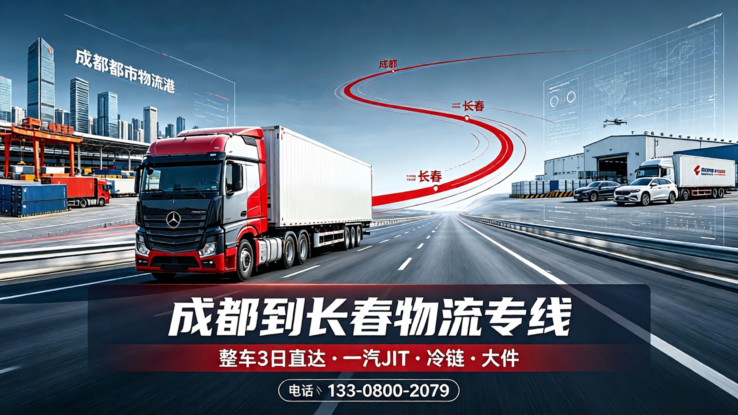 成都到长春物流专线·整车3日直达·冷链·整车大件·搬家托运