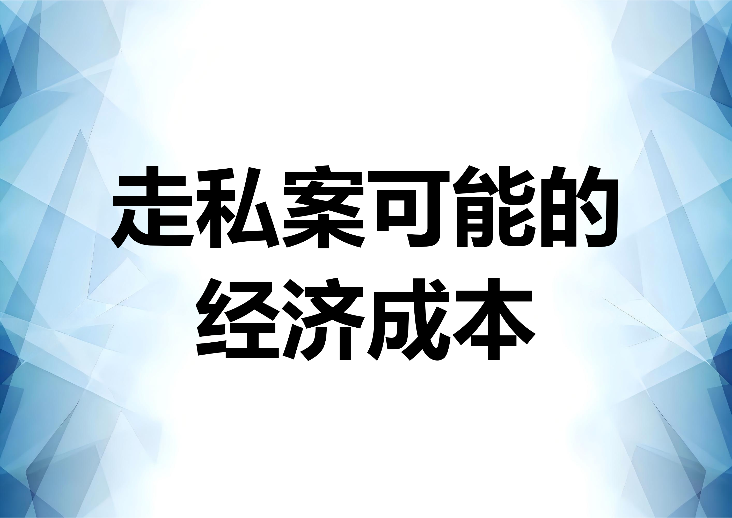 涉走私案的情况下可能发生的经济成本
