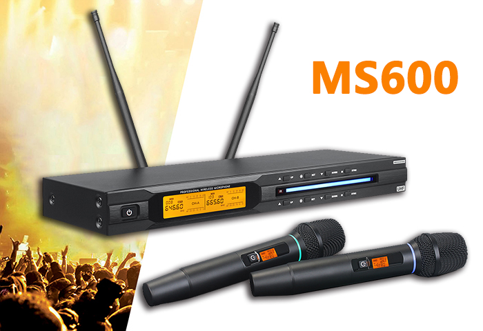 MS600 U段无线一拖二麦克风