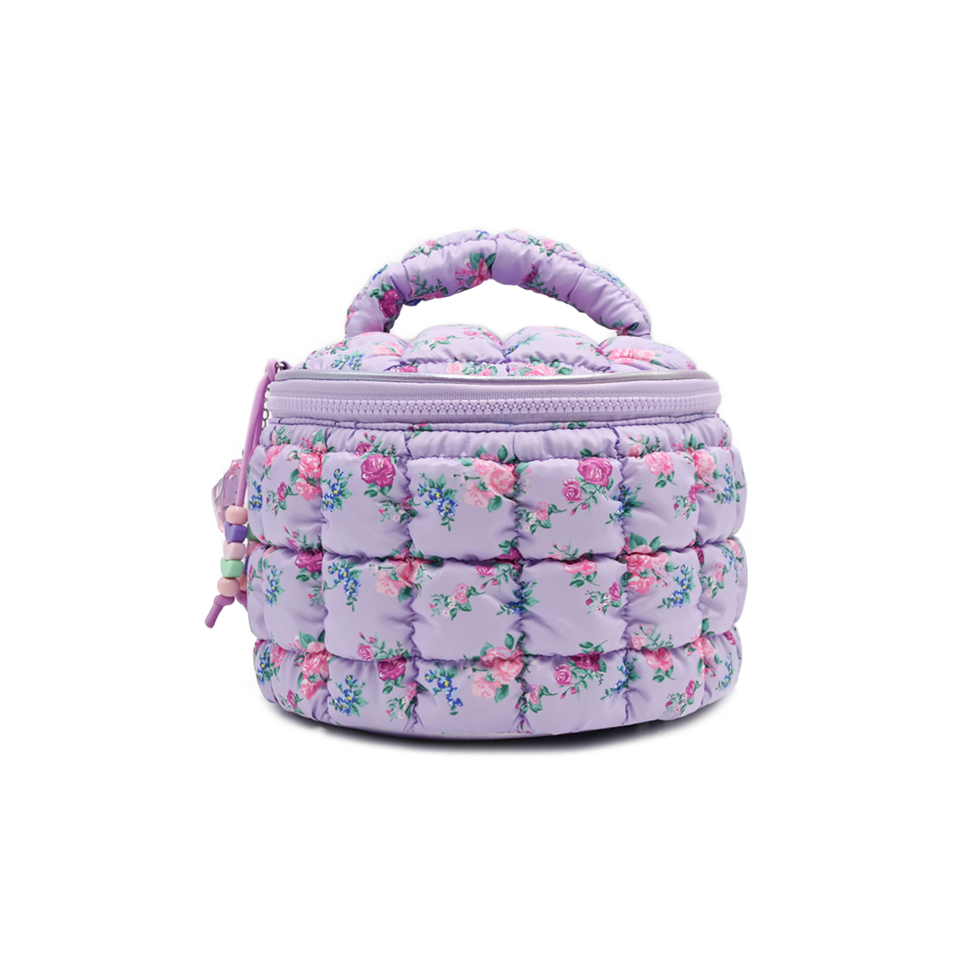 Quilted Printed Round Glam Bag