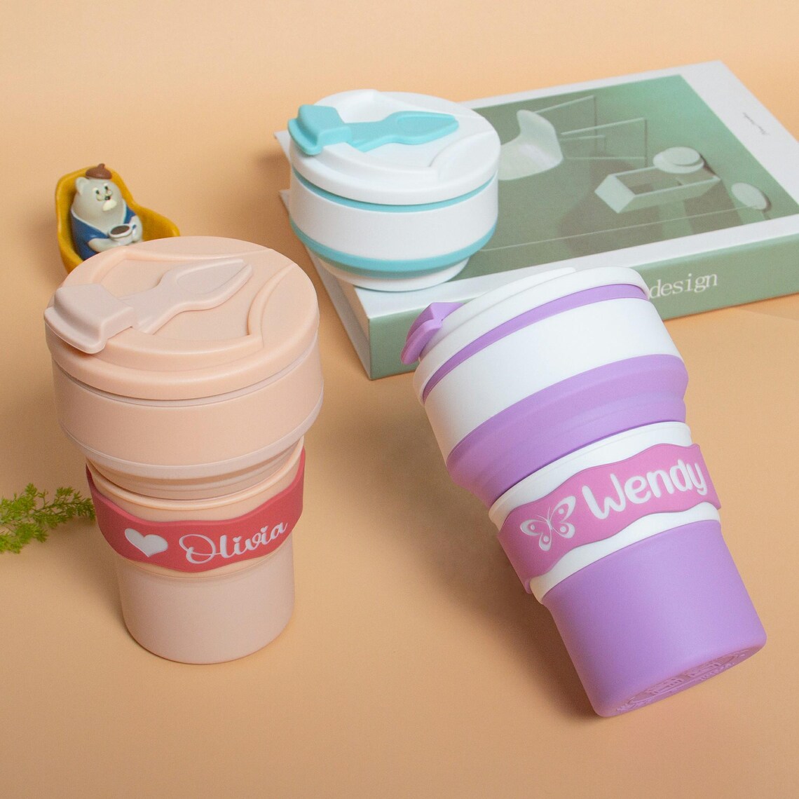 Custom Name Foldable Silicone Water Cup