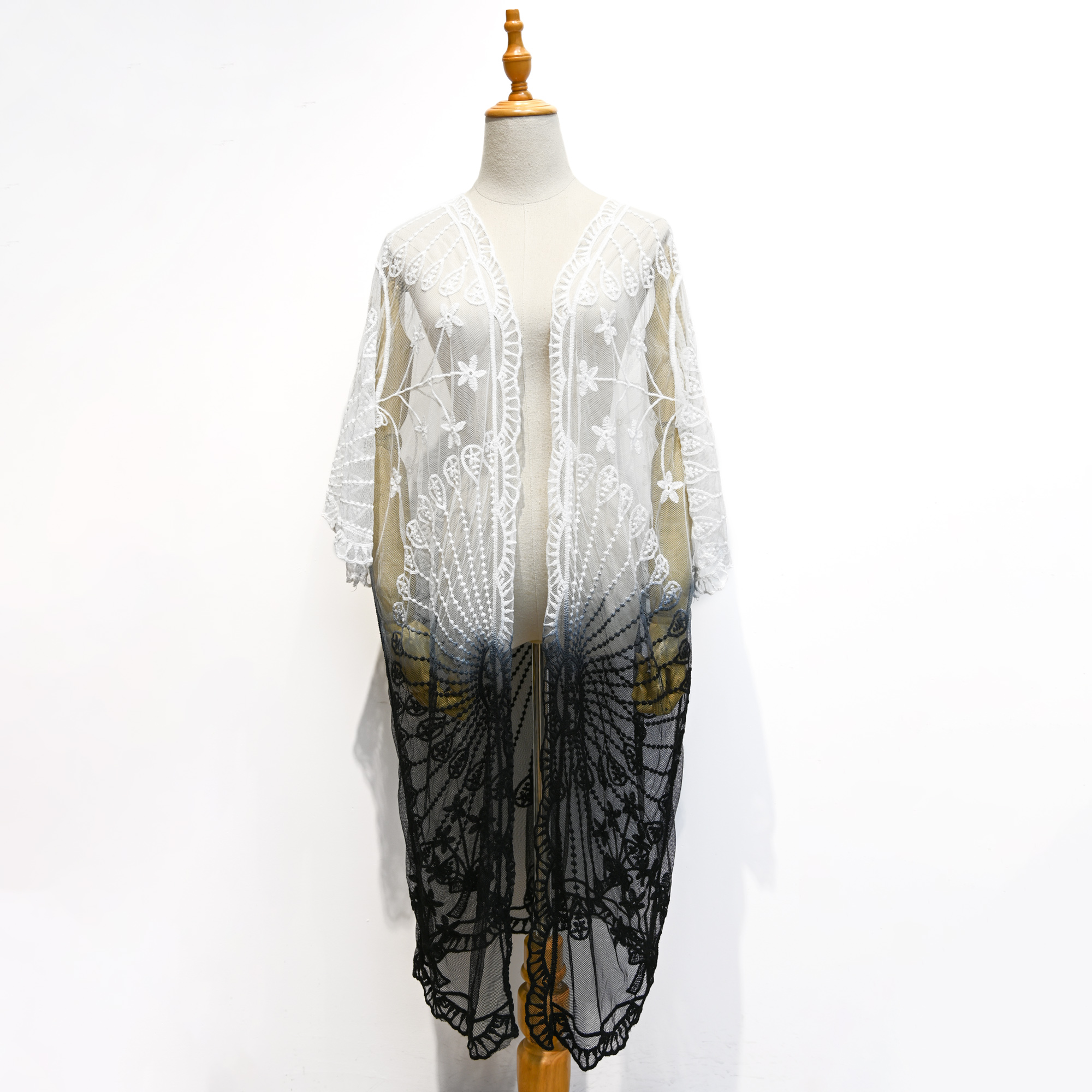 Lace KimonoTie Dye Embroidered Wrap