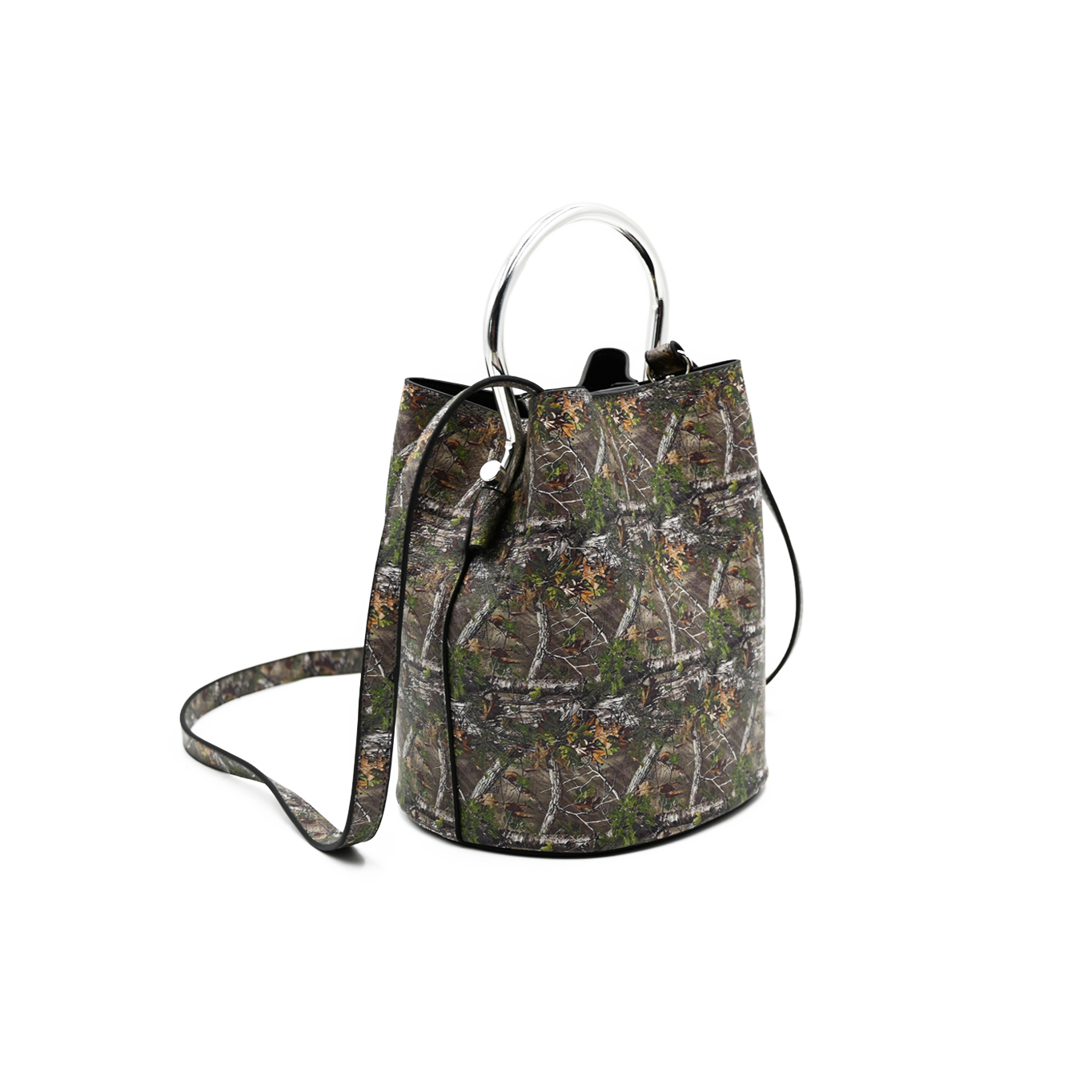 Textured Print Bucket Bag