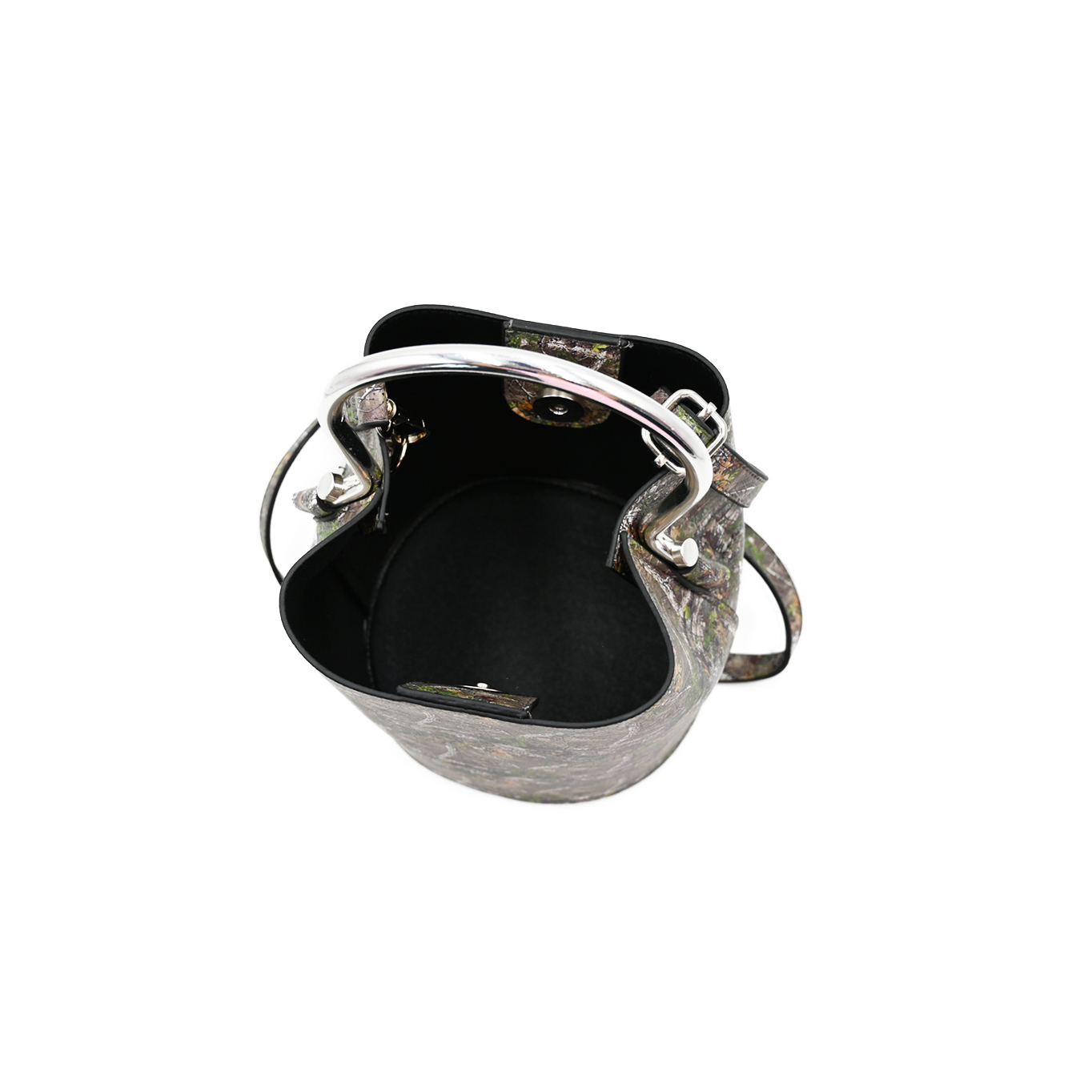 Textured Print Bucket Bag