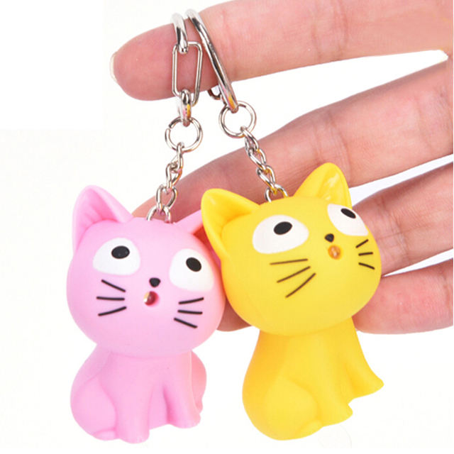 Cheese Cat Mini LED Keychains