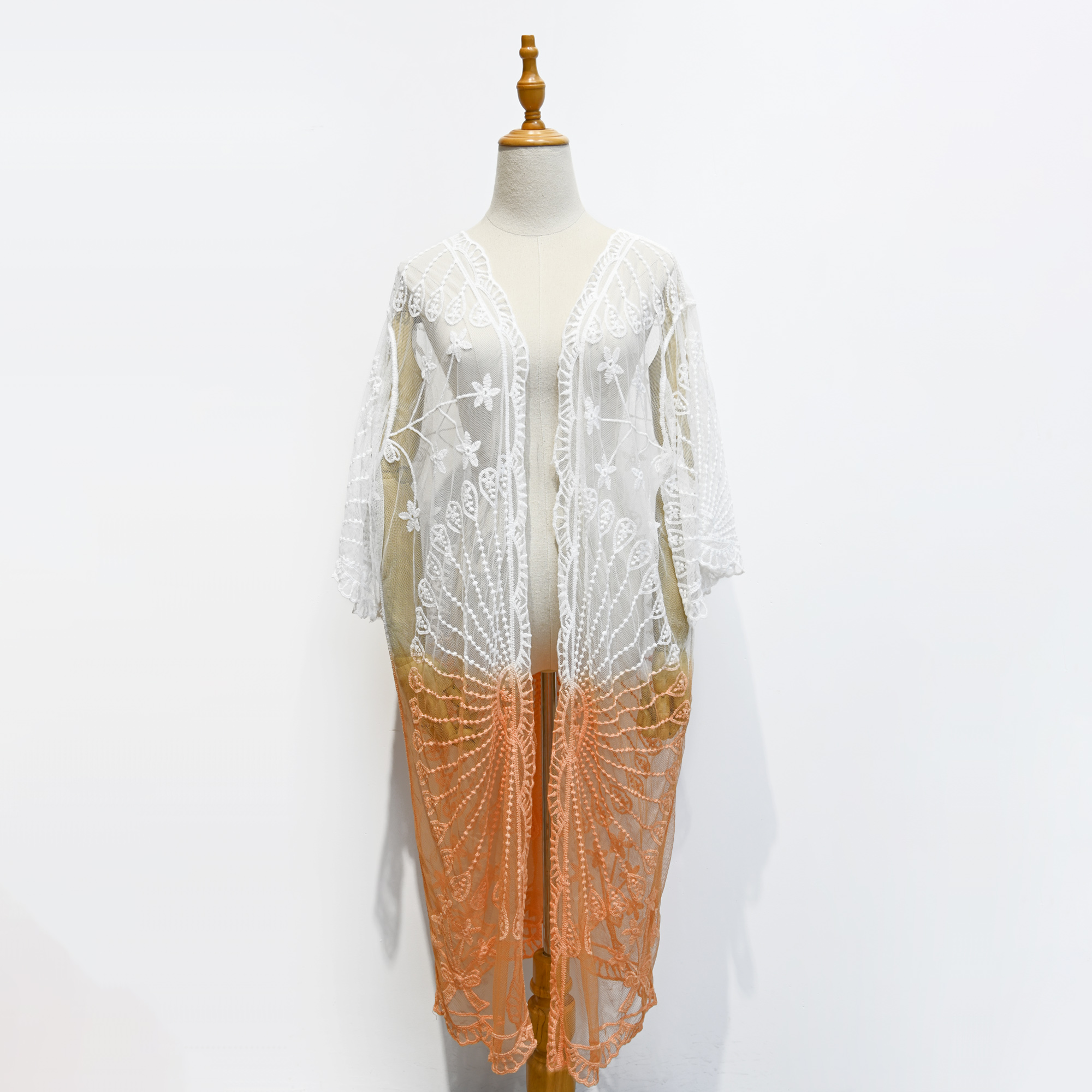 Lace KimonoTie Dye Embroidered Wrap