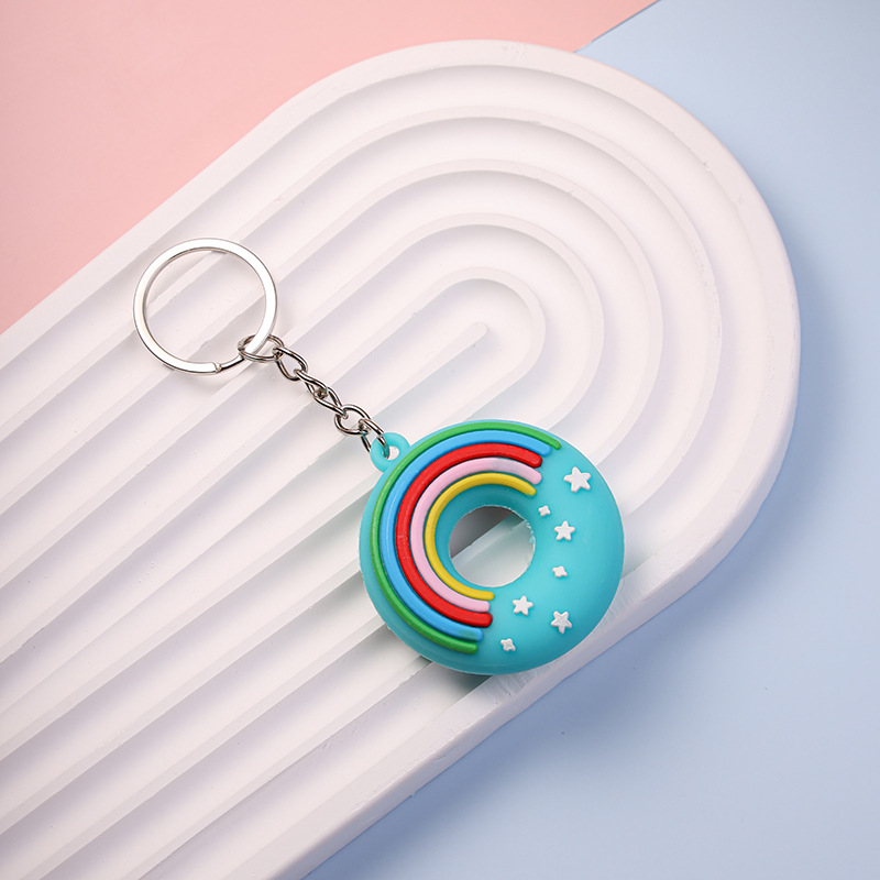 Rainbow Donut Keychain