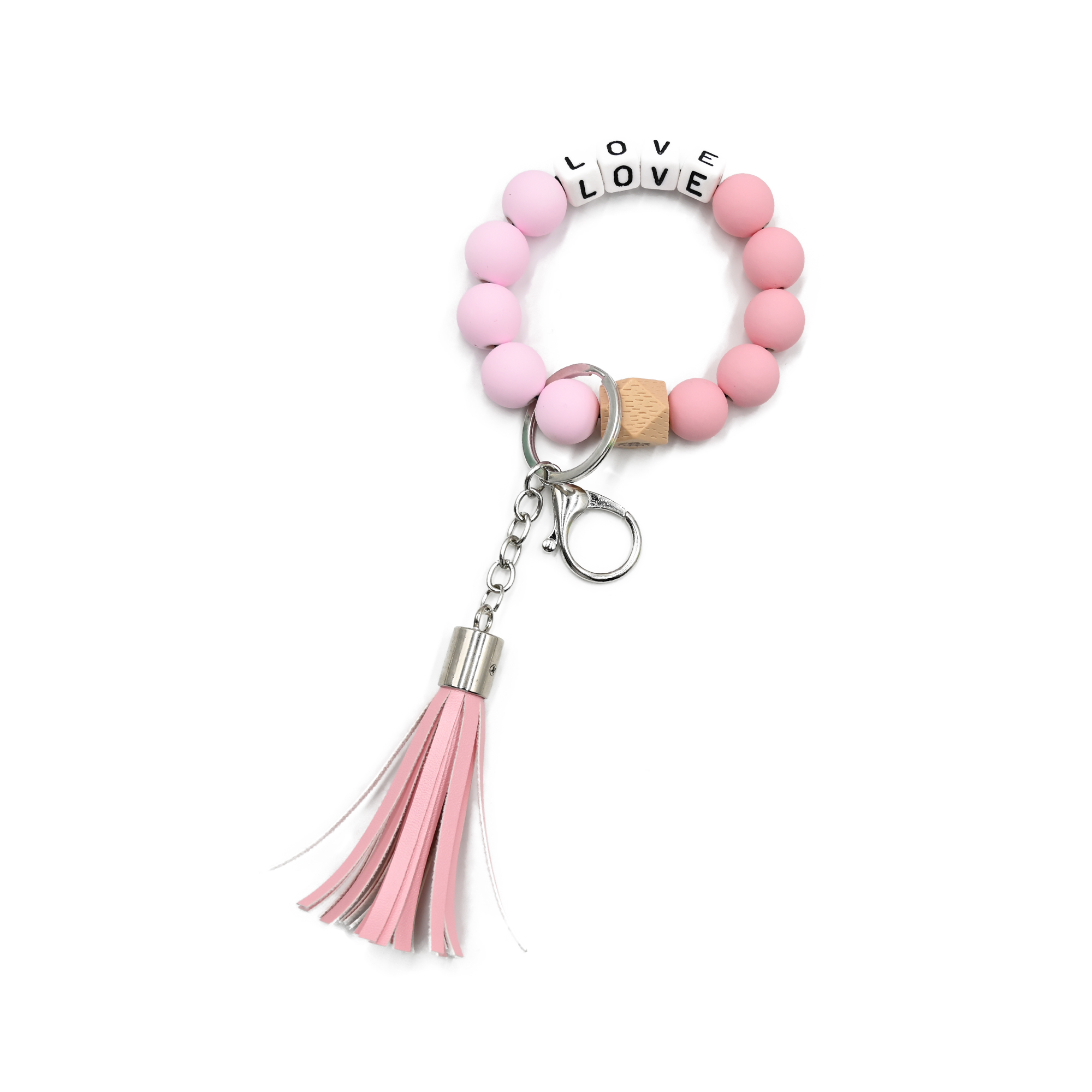 Soft Wristlet Keychain Bracelet with  Tassel