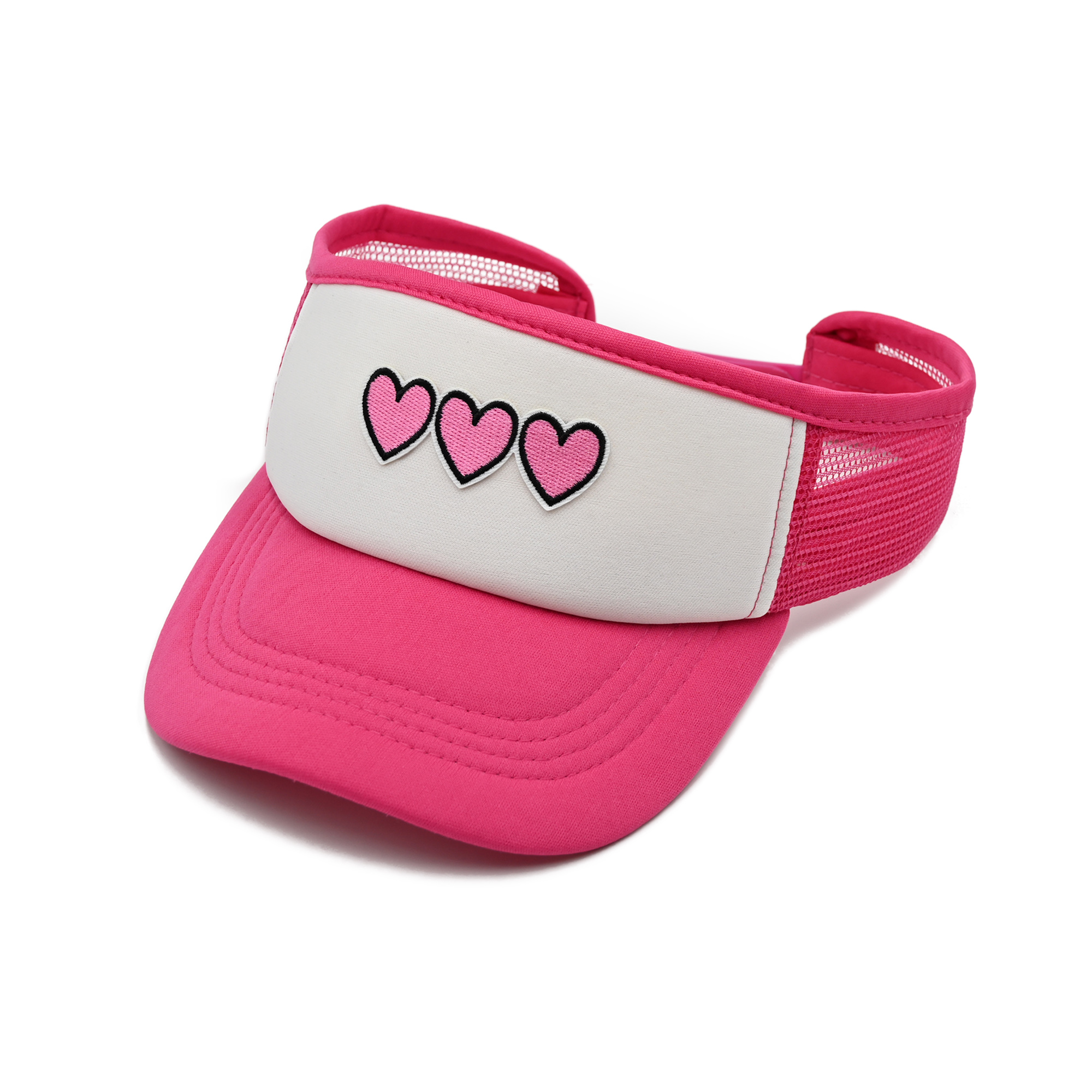 Heart-shaped embroidery visor