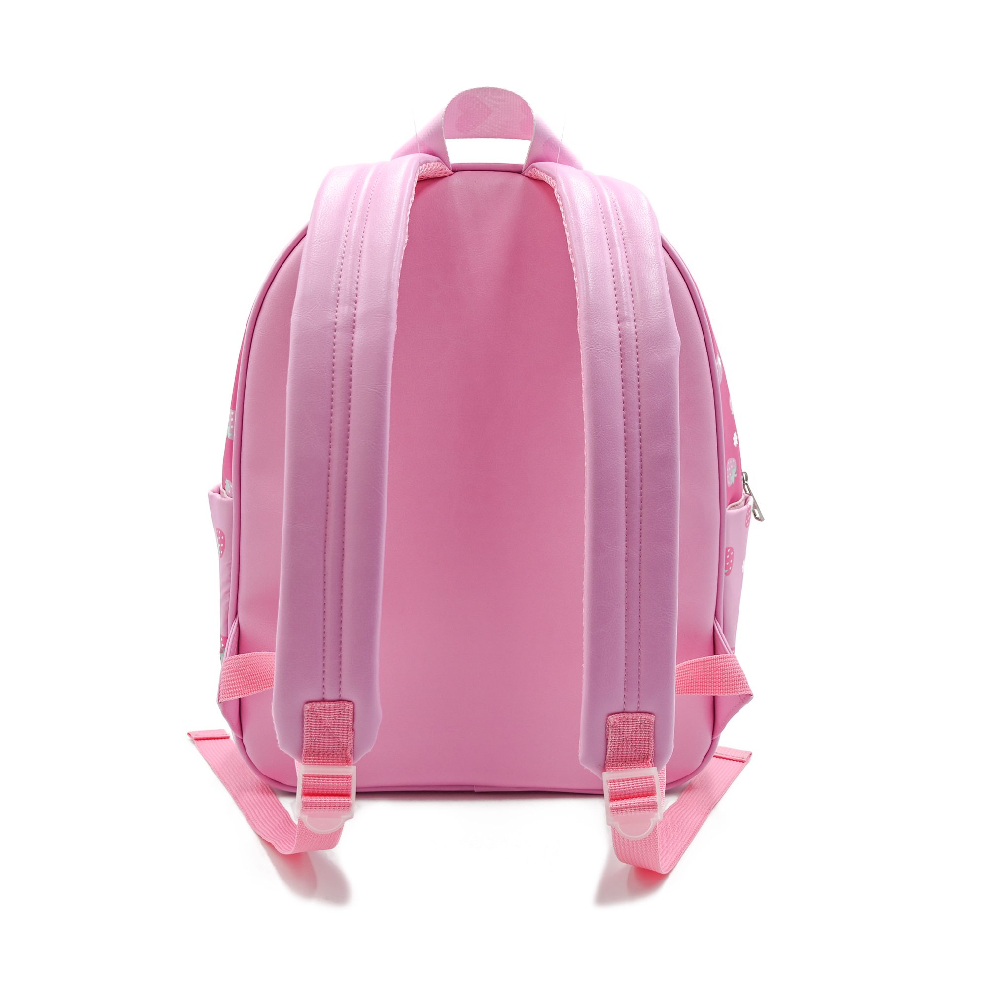 Strawberry Print Backpack with Chain Bag