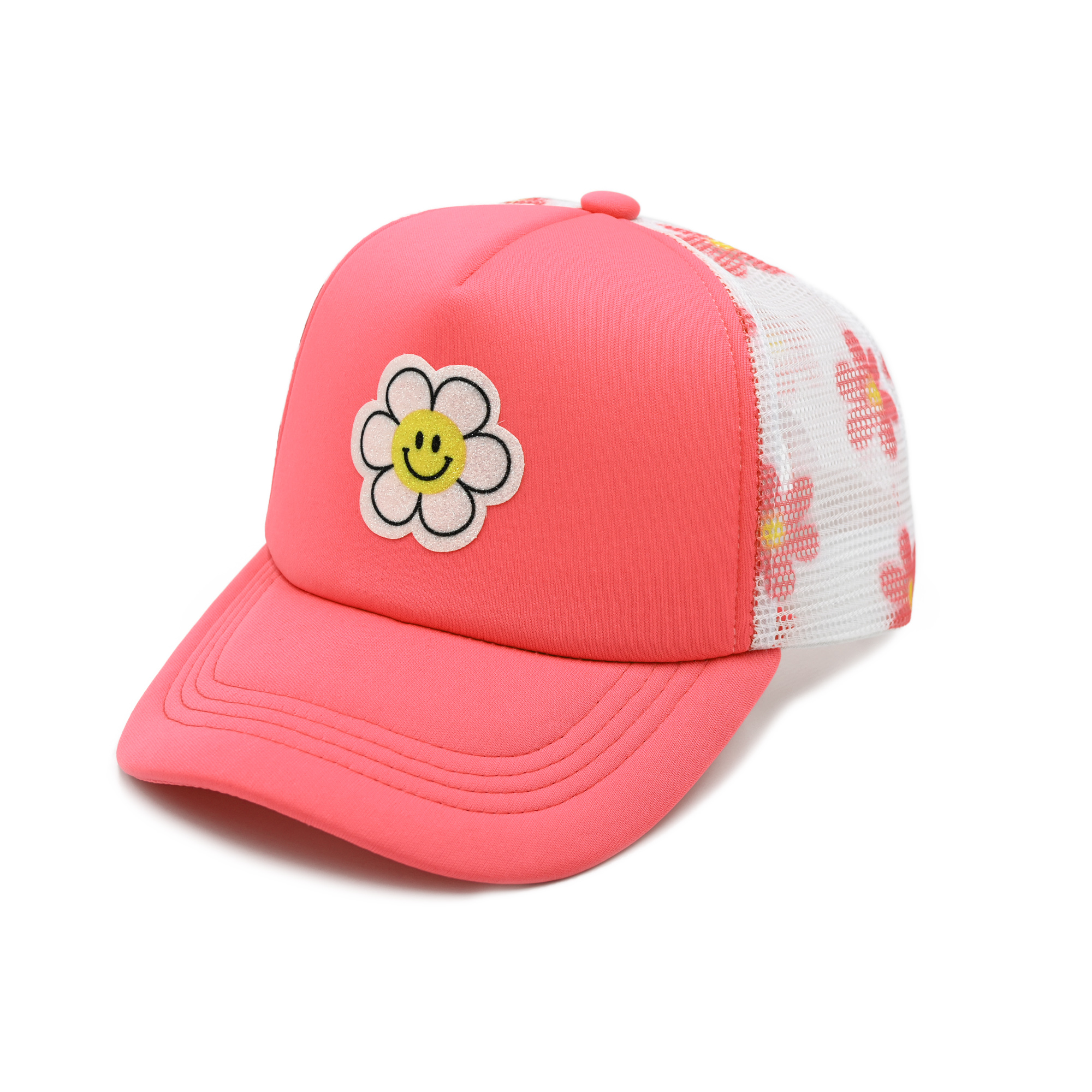 Girls Flower Smiley Cap
