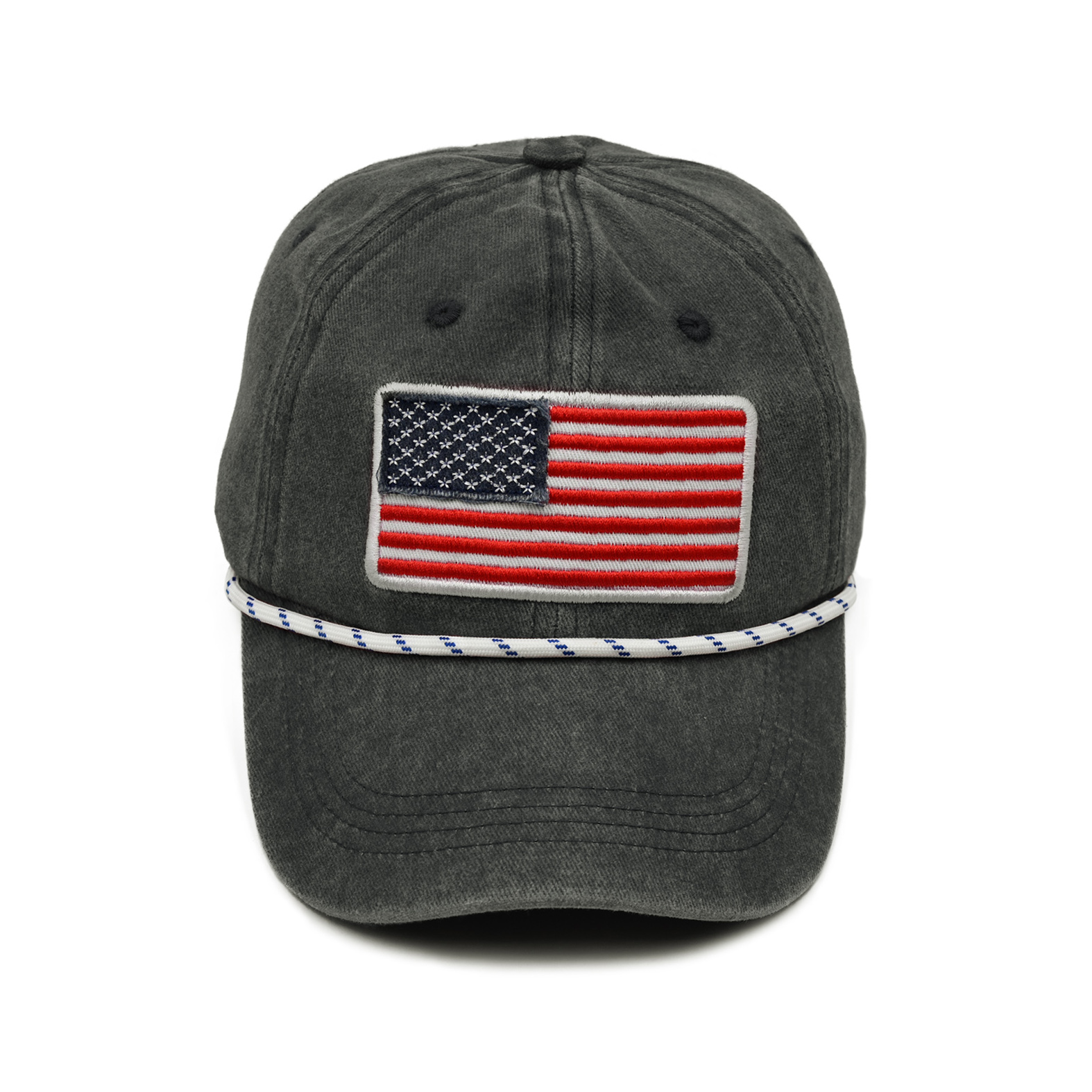 USA Flag Embroidered Patch Denim Baseball Cap