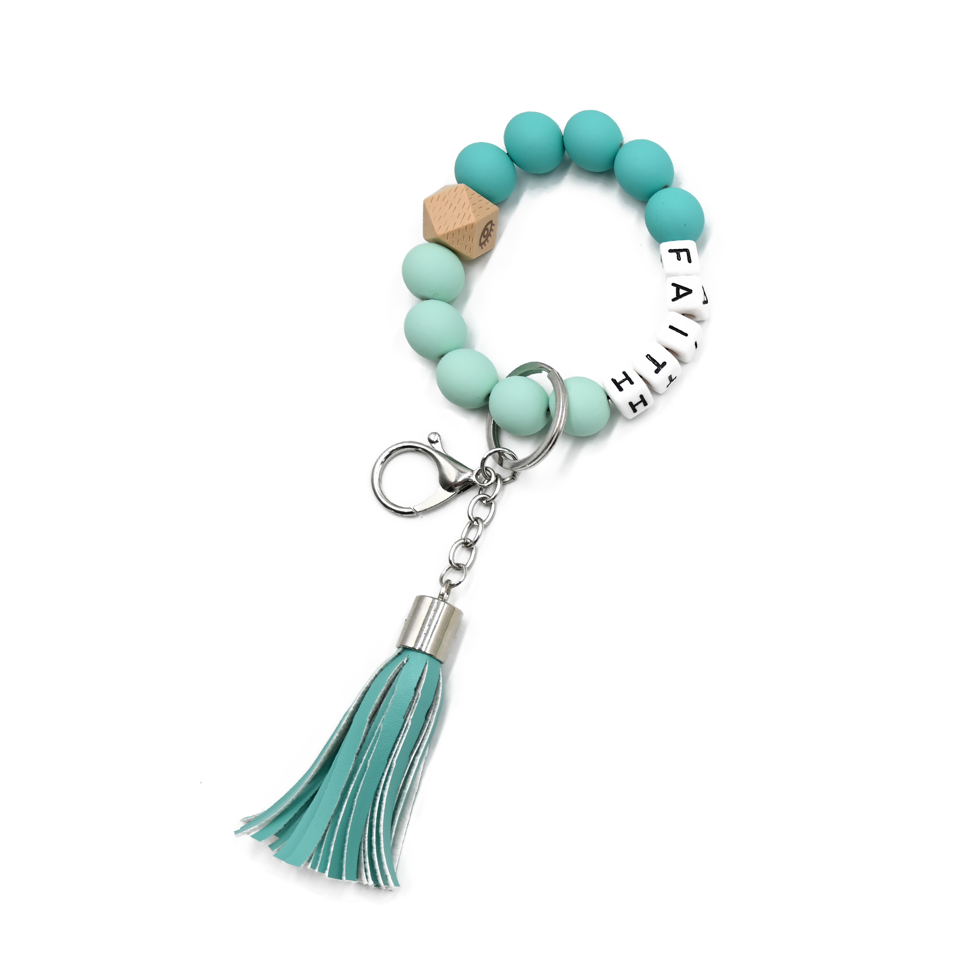 Soft Wristlet Keychain Bracelet with  Tassel