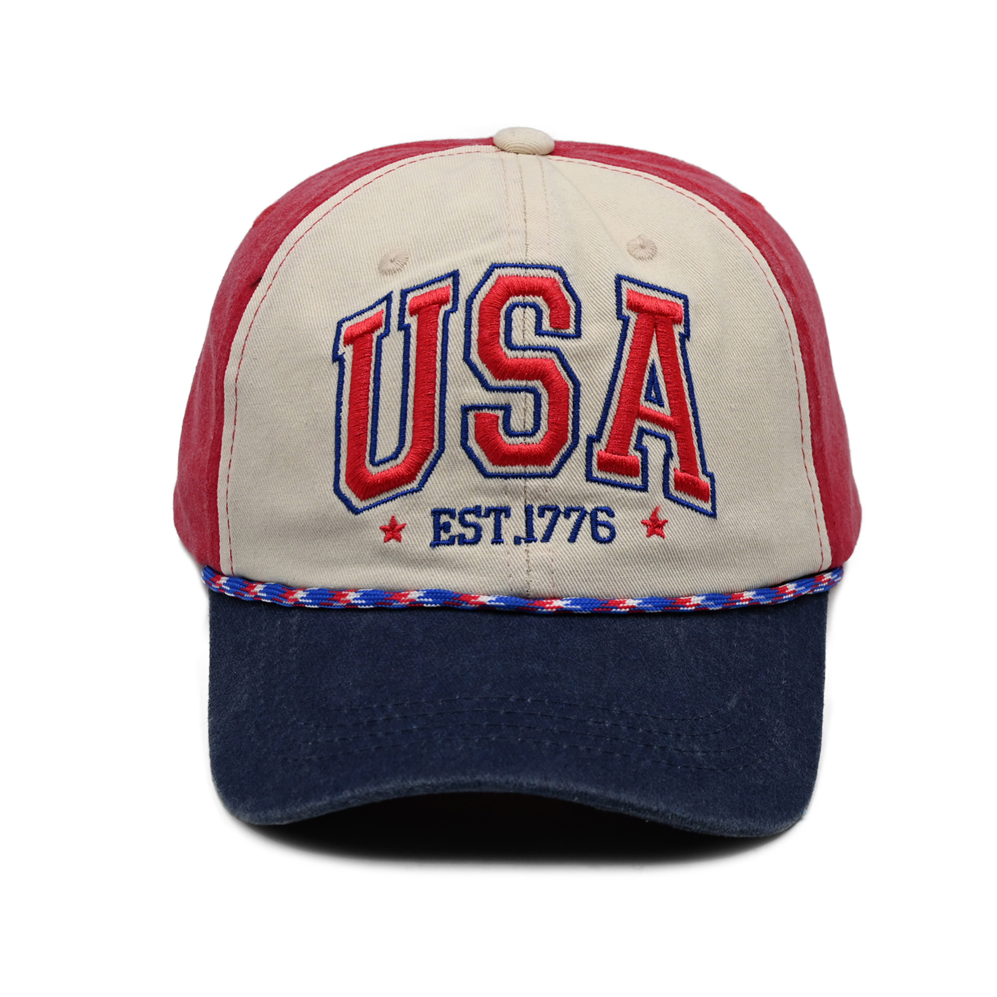 Embroidery USA Letter Unisex Baseball Cap