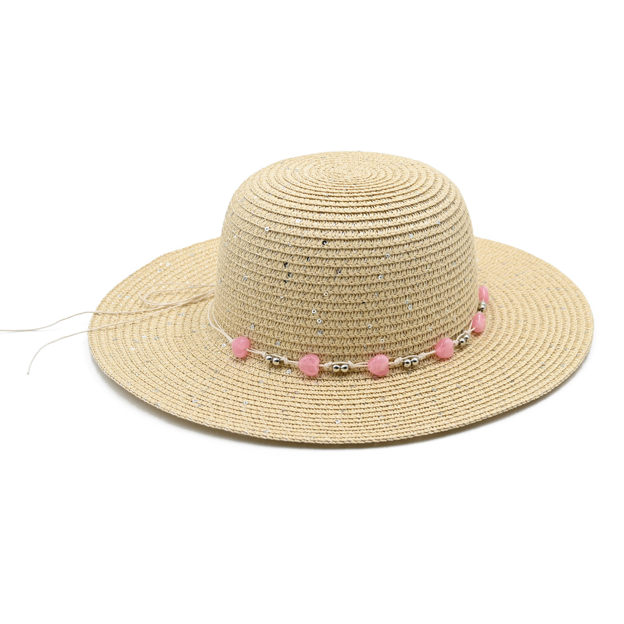 Girls Straw Sun Hat With Trim Band