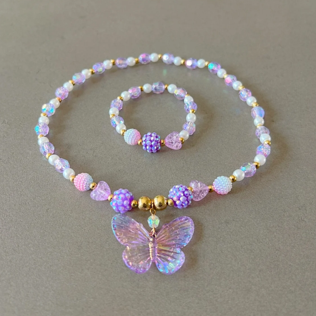 Butterfly Necklace Bracelet Set