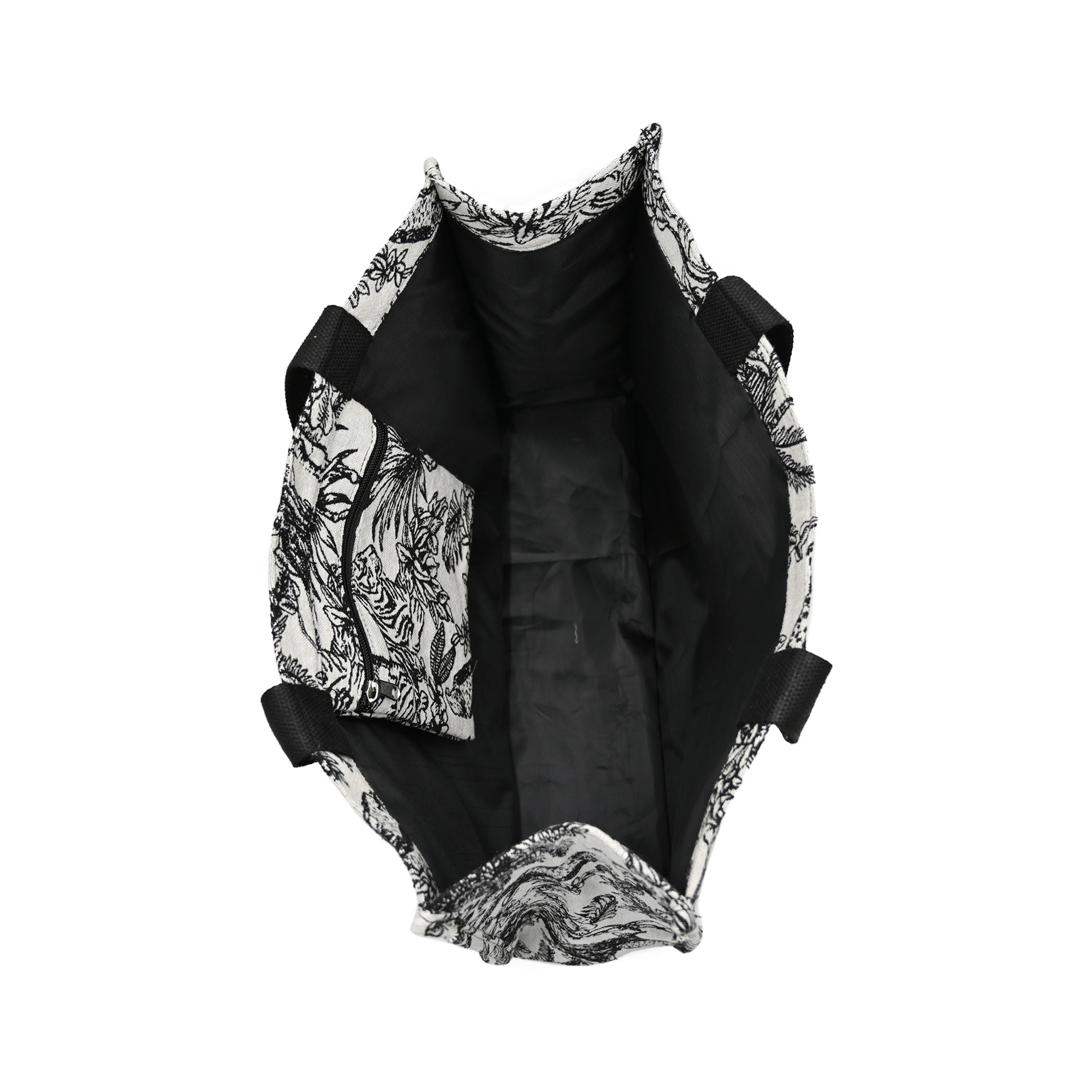 Large capacity handbag linen embroidery retro exquisite doodle shopping bag