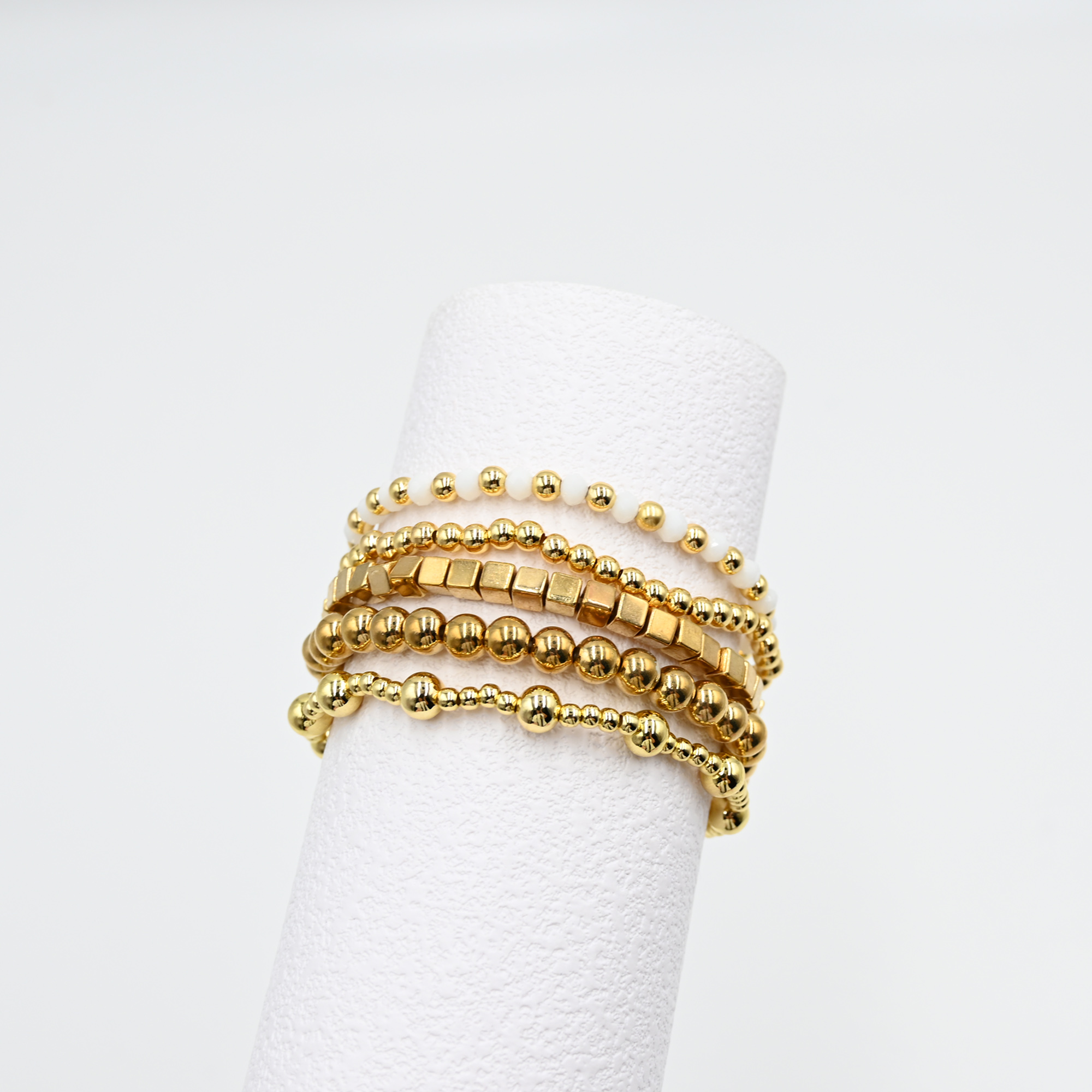 5 Pcs Set Goth Acrylic Beads Chain Bracelets