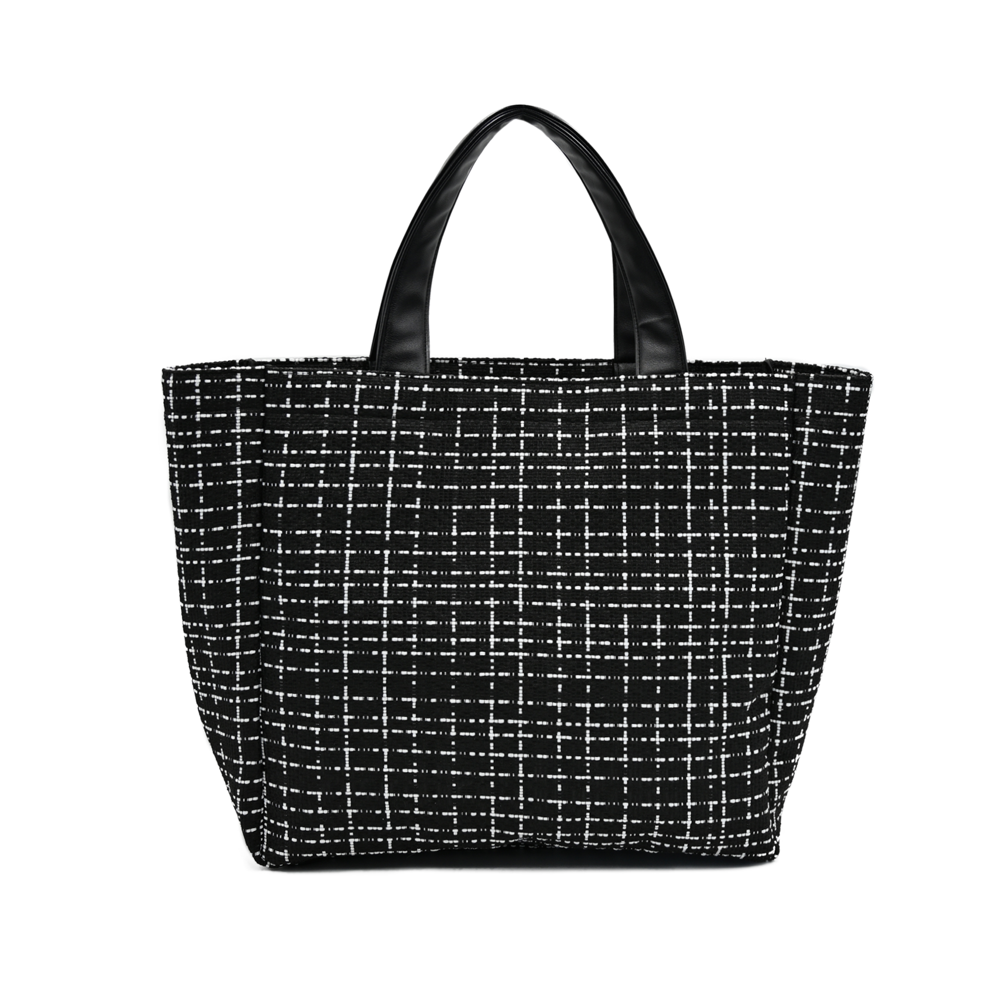 Checked Oversized Shopper Tote Bag