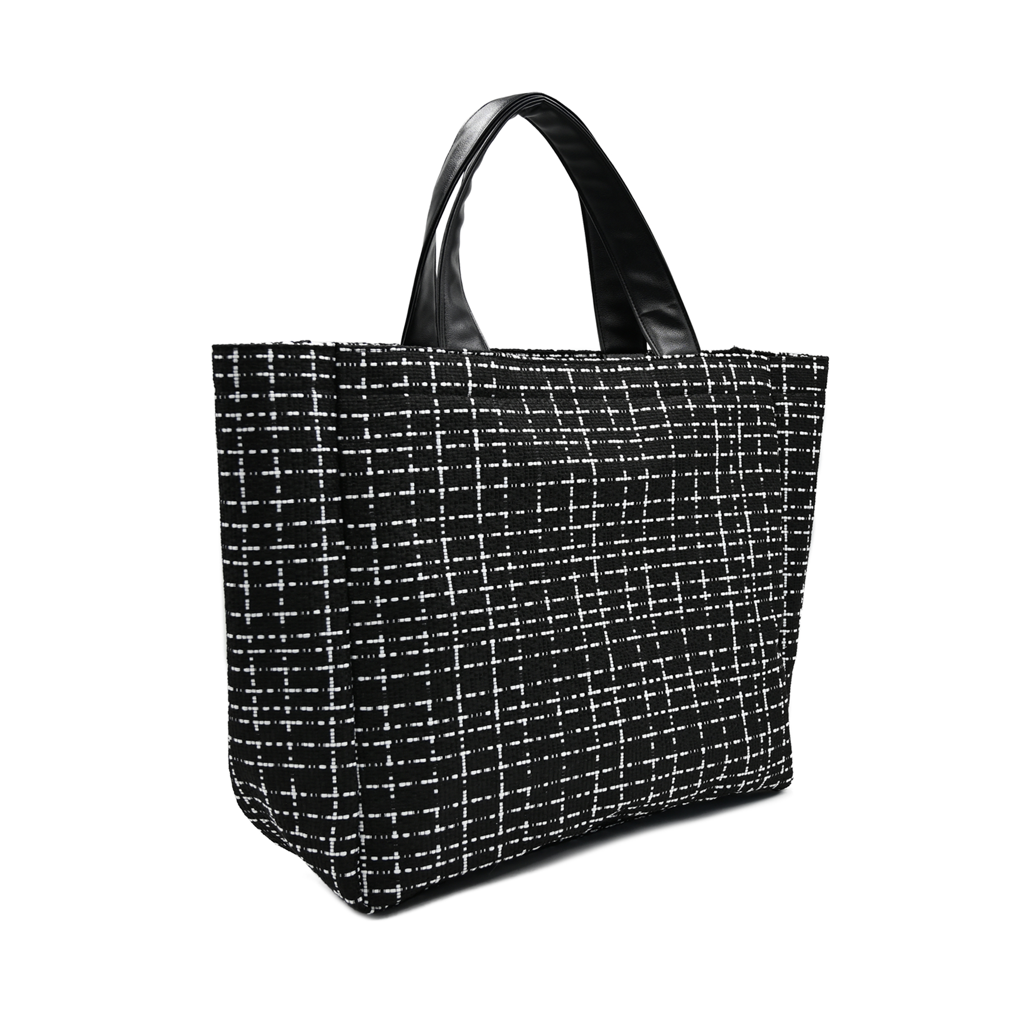 Checked Oversized Shopper Tote Bag