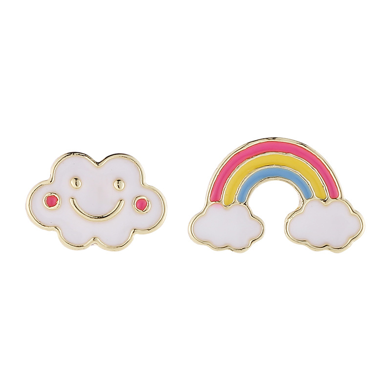 Beautiful Rainbow & Cloud Stud Earrings