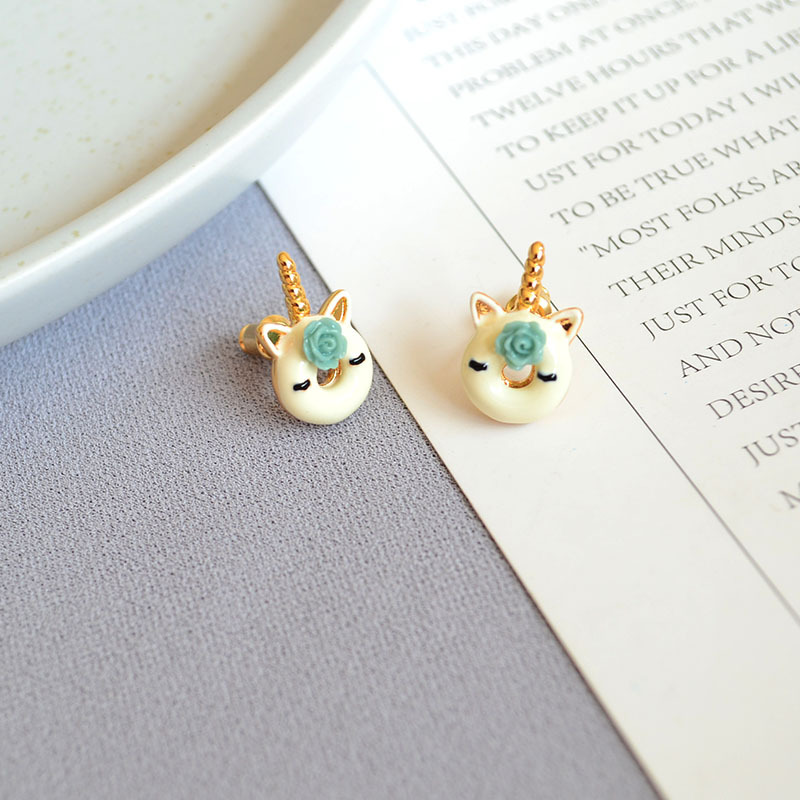 Unicorn gold-plated 925 earrings