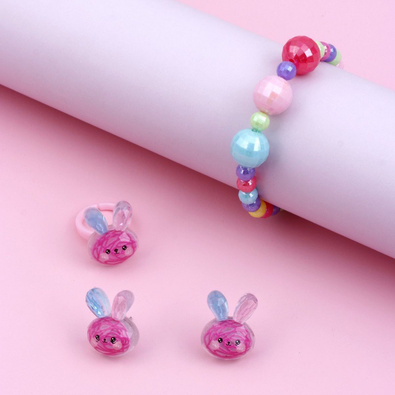 4pcs Girls Cartoon Jewelry Set