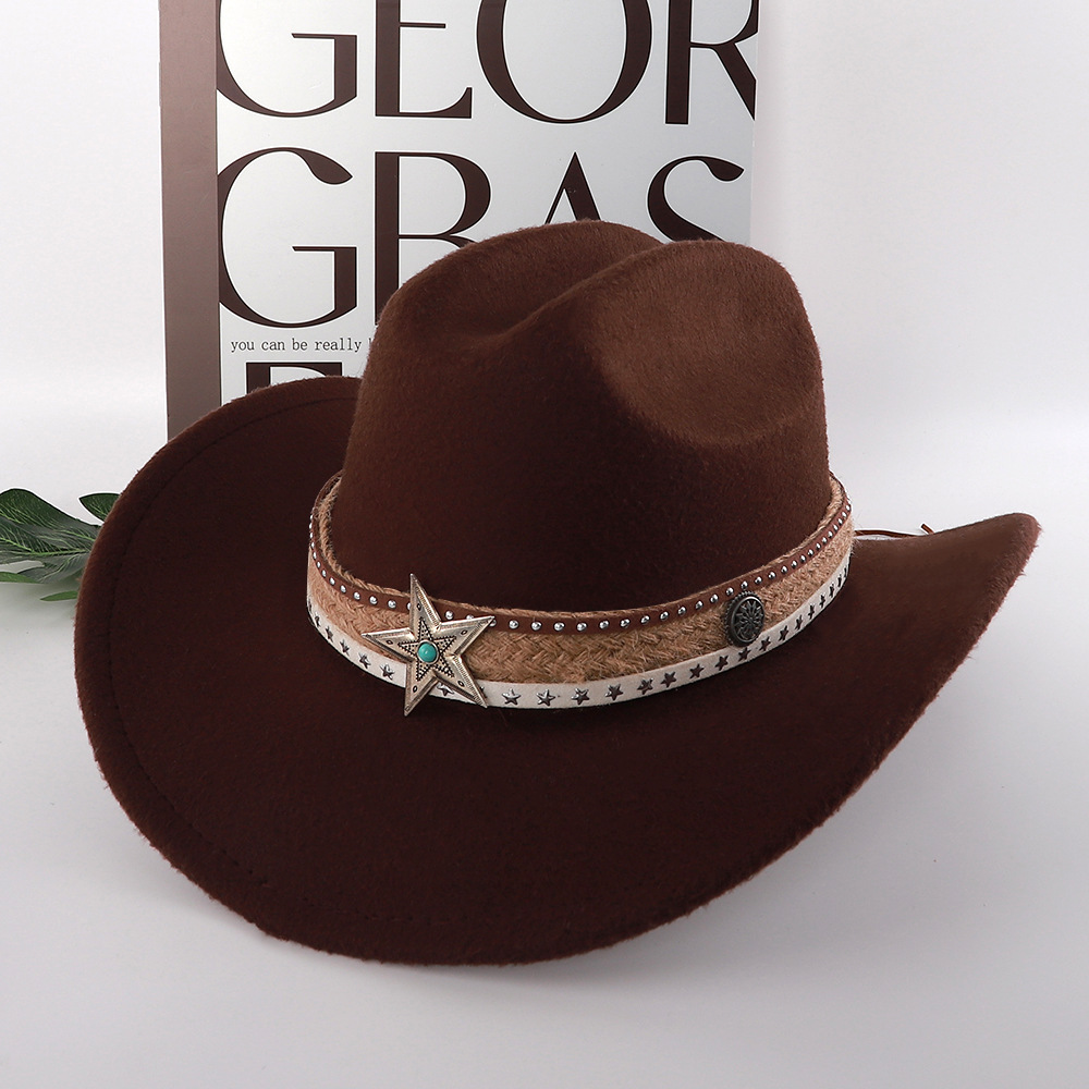 Western Cowboy Hat With Lone Star Strap