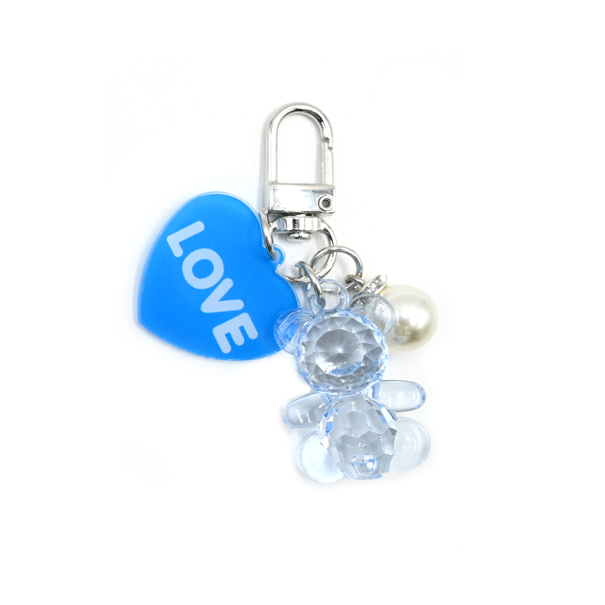 Acrylic Cute Bear & Heart Shaped Keychains
