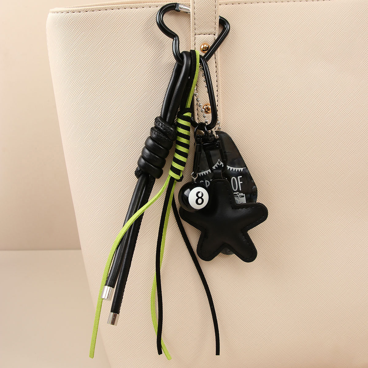 Cute and Secret Style Acrylic Keychain Black Star Bag Charm