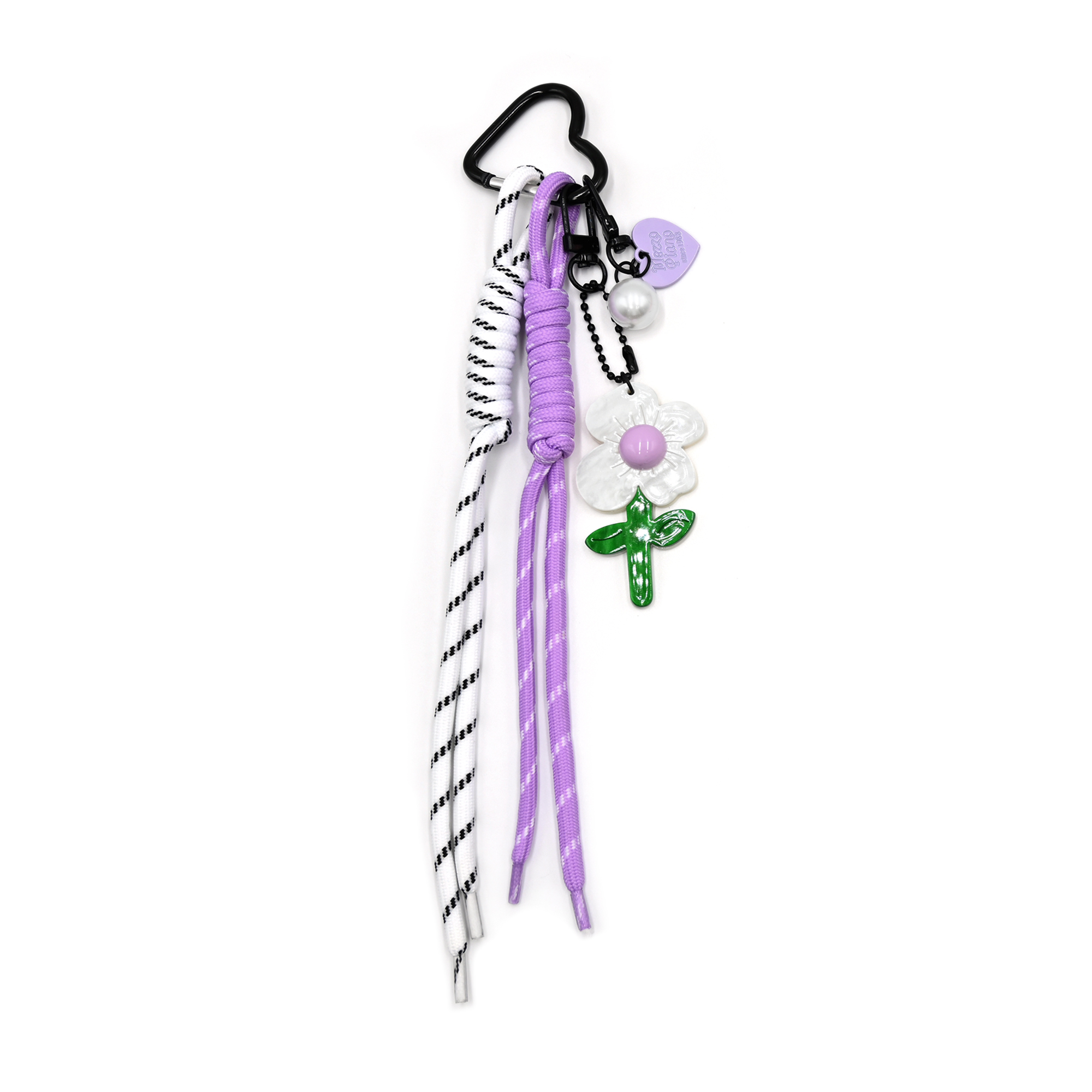 Braided Rope Keychain With Flowers