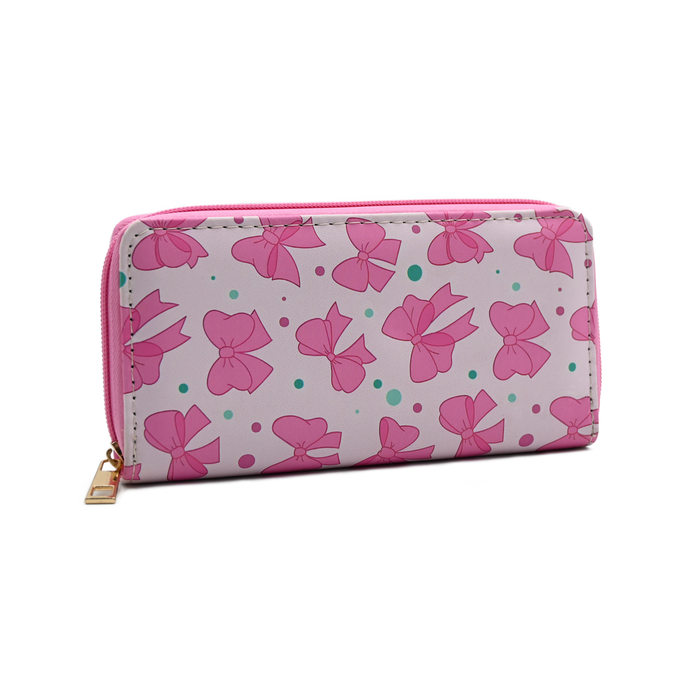 Delicate Bows Printed Zipper Wallet