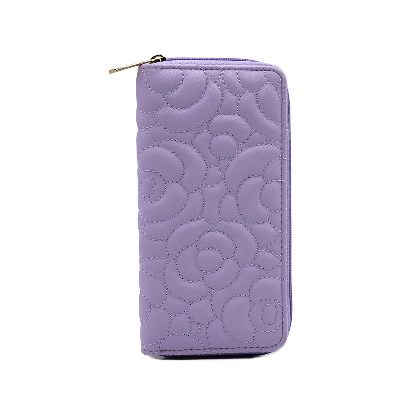 Leather Flower Embossed Wristlet Strap Wallet