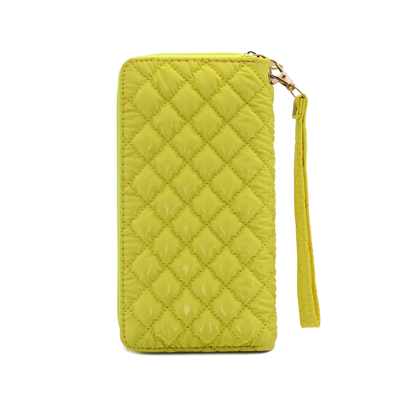 Fluorescent Color Zip Around Ladies Leather Wallet