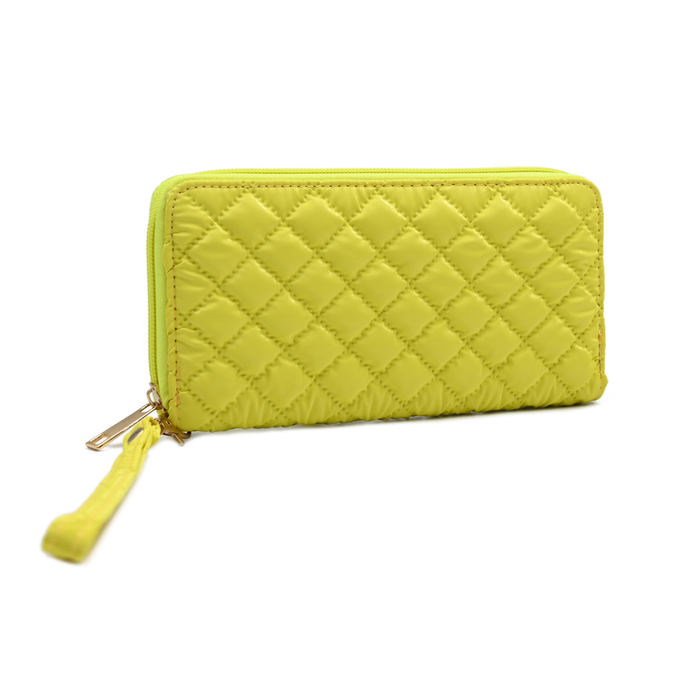 Fluorescent Color Zip Around Ladies Leather Wallet
