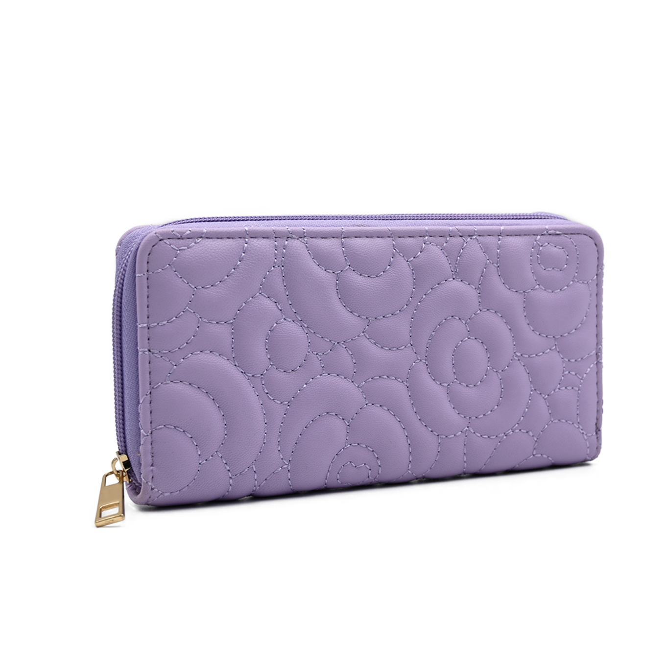 Leather Flower Embossed Wristlet Strap Wallet