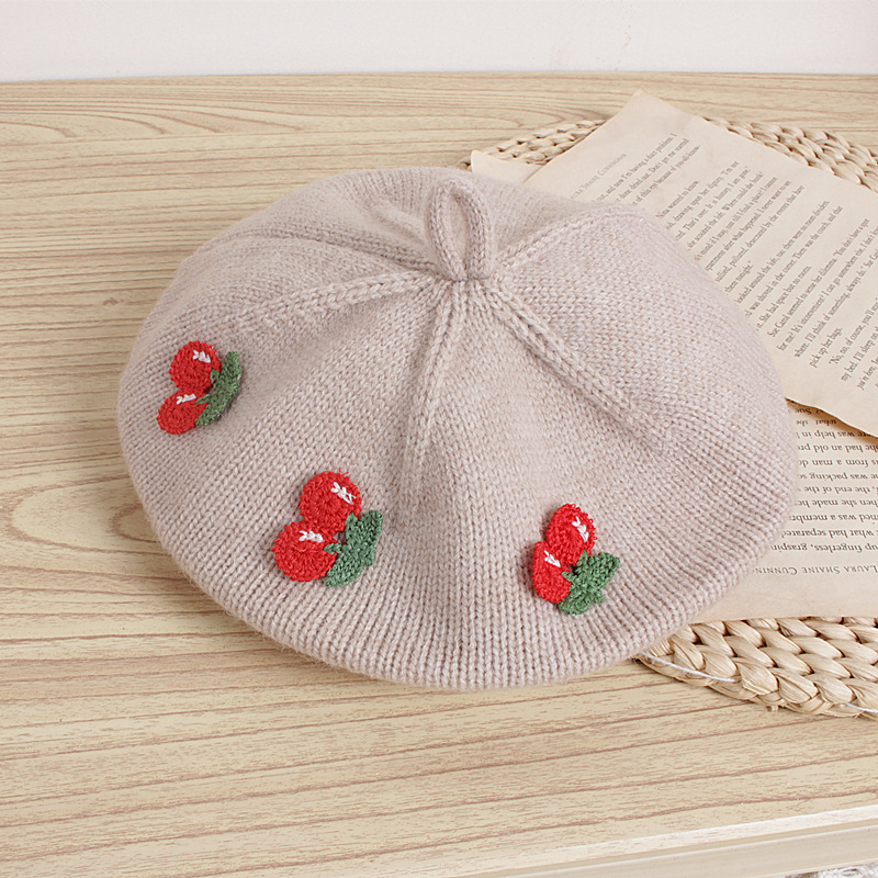 Cute Cherry Baby Beret Hat