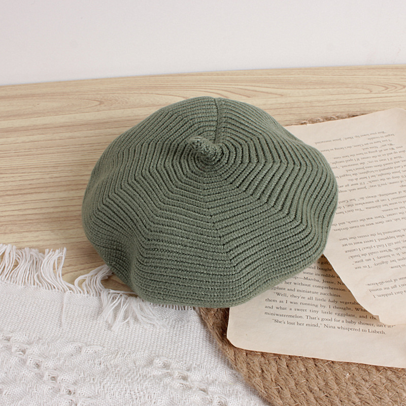 Girls Vintage Soft Knitted Cap Kids