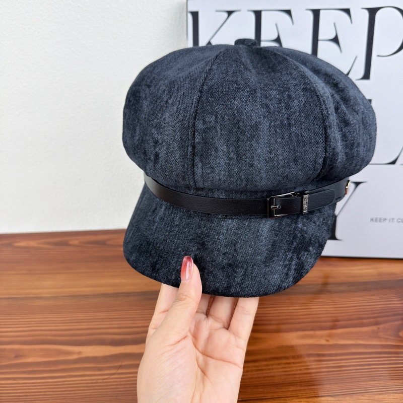 Leather Buckle Retro Belt Octagonal Hat