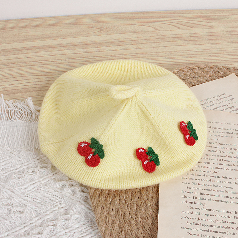 Cute Cherry Baby Beret Hat