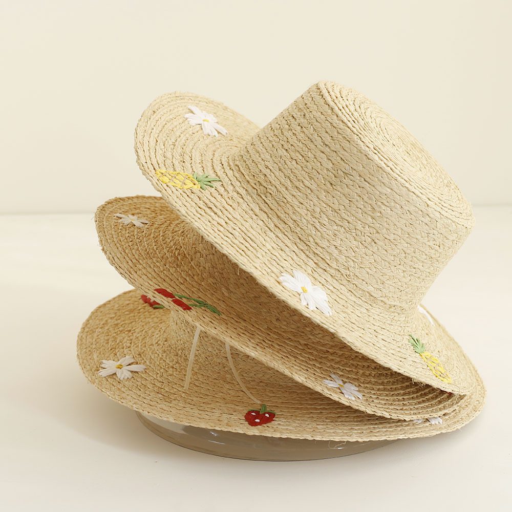 Embroidered Fruit Sun Hat