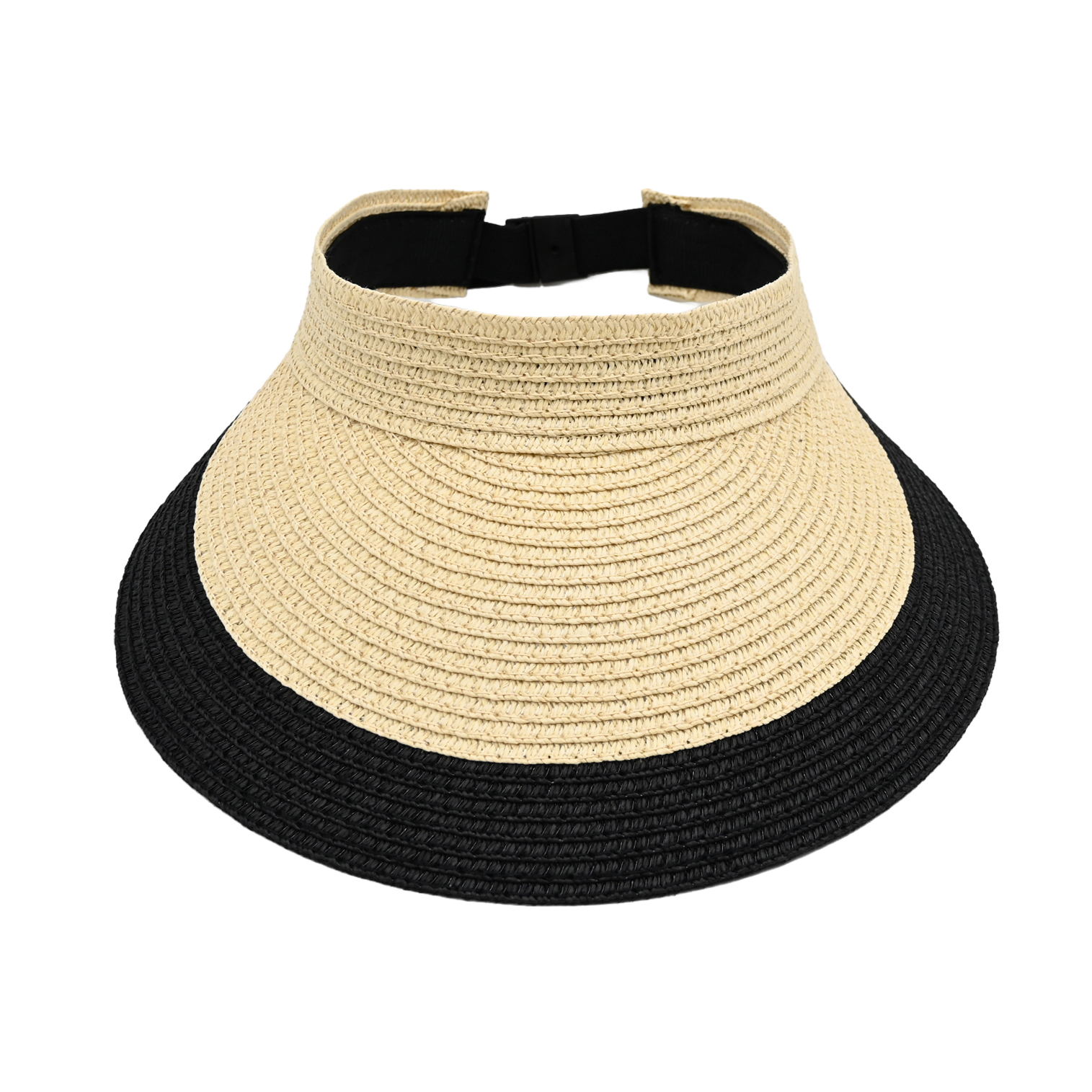 Women's Color Block Straw Sun Visor Hat