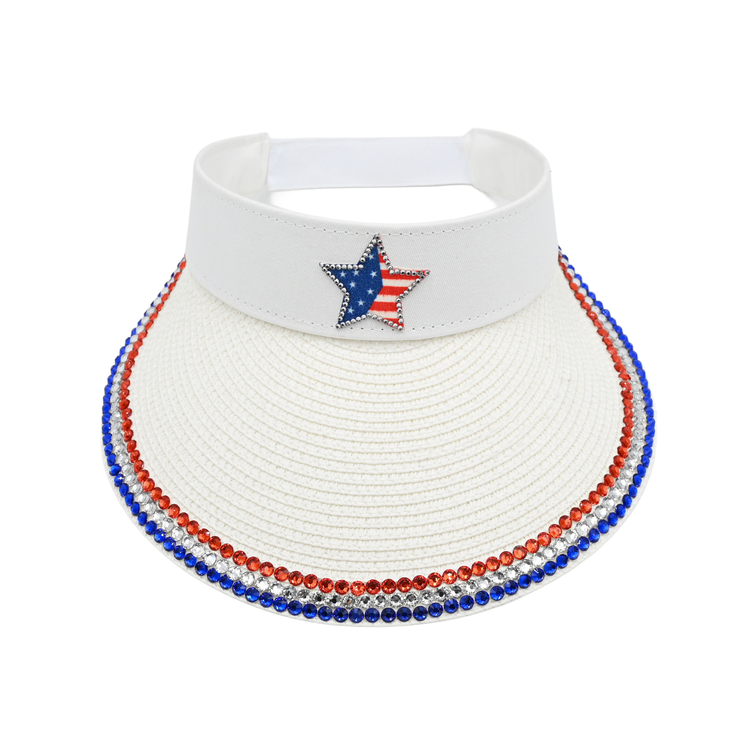 Bling USA Star Straw Visor Hat