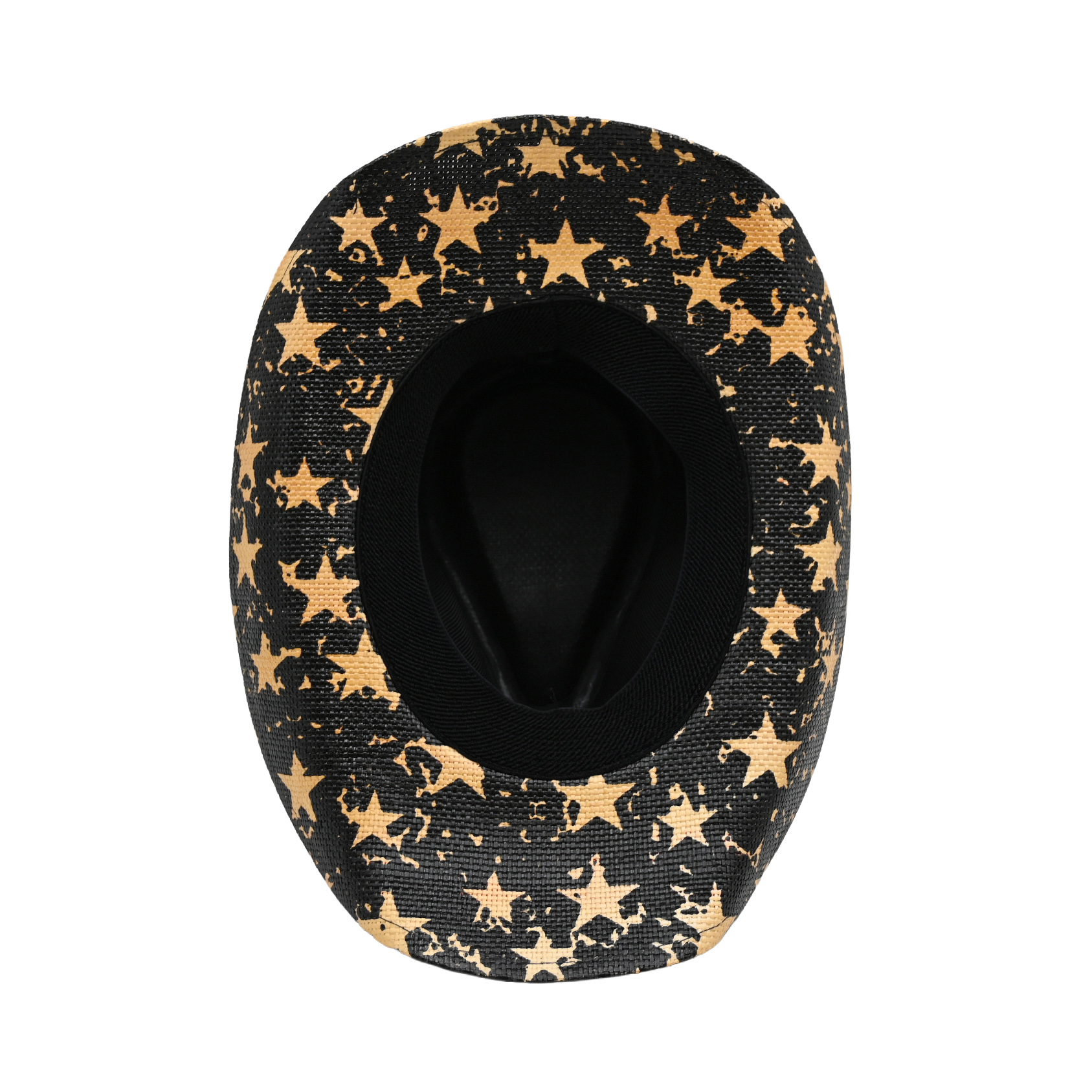 Western Wide Brim Paper Braid Cowboy Hat with Star Studs
