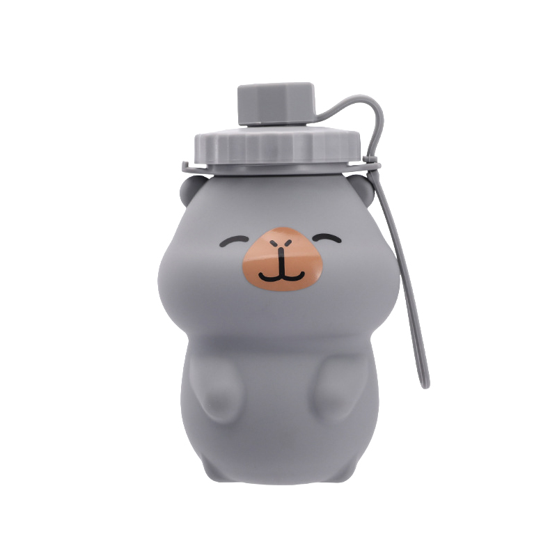 Capybara-Shaped 500ml Silicone Foldable Flask with Direct Drinking
