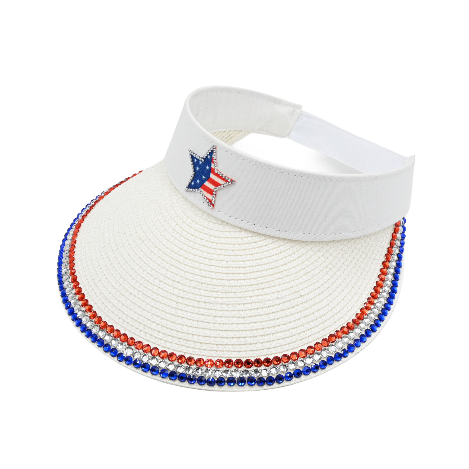 Bling USA Star Straw Visor Hat